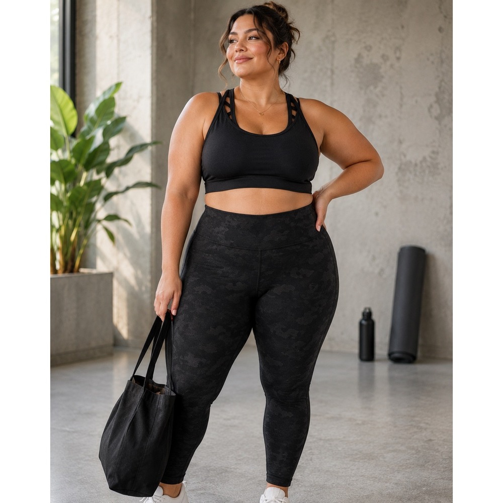 Torrid Active Sports Bra Size 6 Black Lattice Back Plus Size 30 32 Wireless